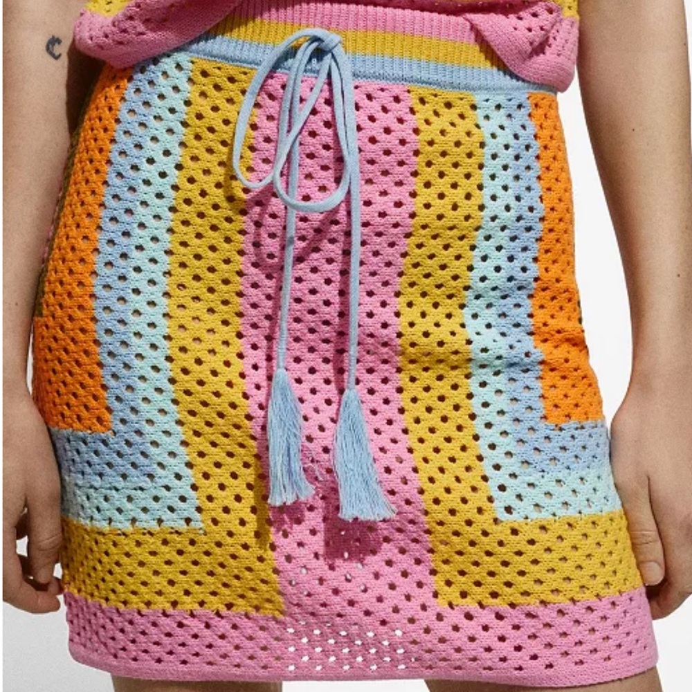 Mango color block skirt
